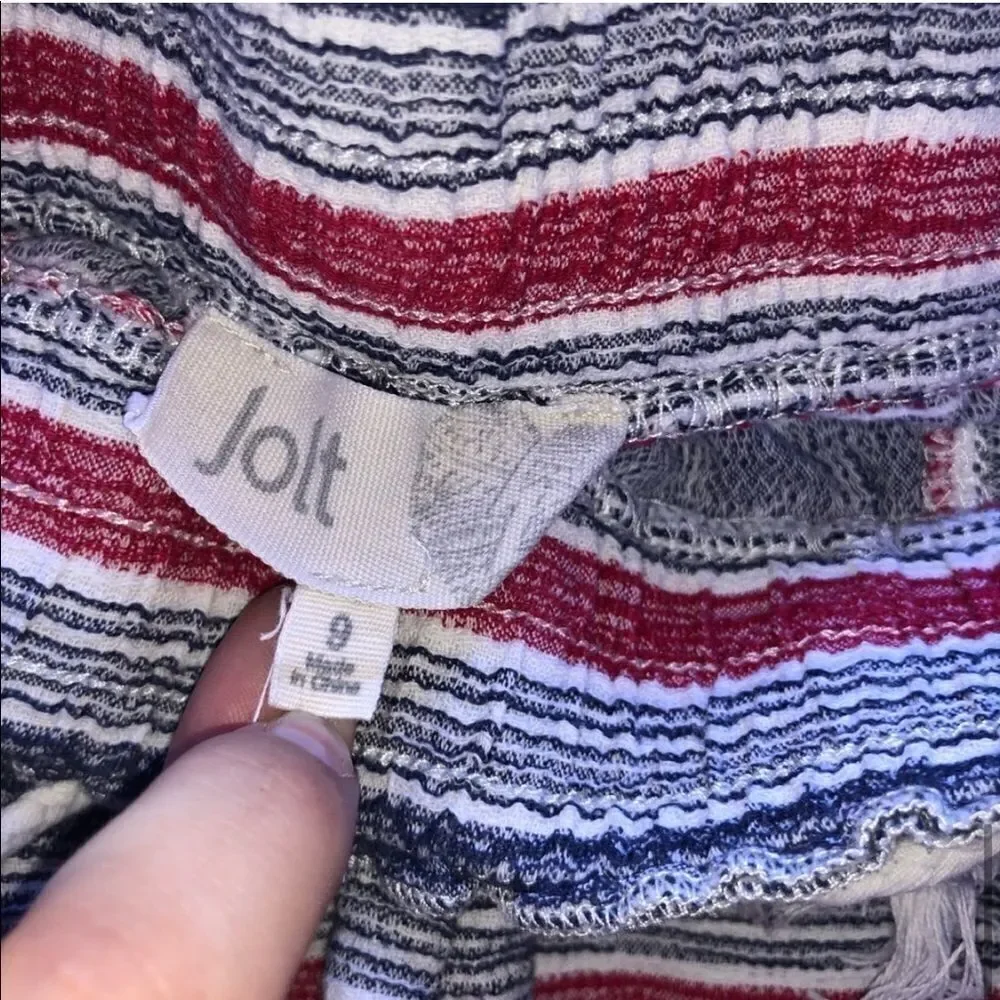 Jolt Red White & Blue Striped Shorts